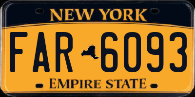 NY license plate FAR6093