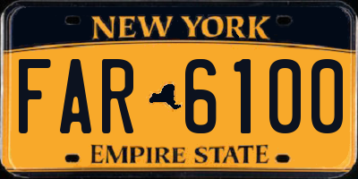 NY license plate FAR6100