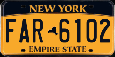 NY license plate FAR6102