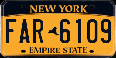 NY license plate FAR6109