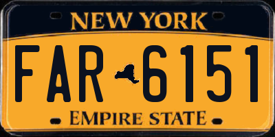 NY license plate FAR6151