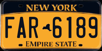 NY license plate FAR6189