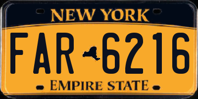 NY license plate FAR6216