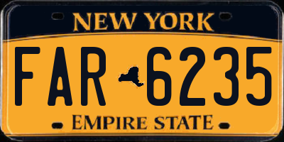 NY license plate FAR6235