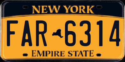 NY license plate FAR6314