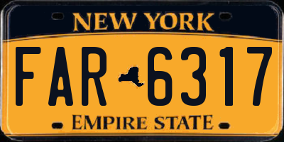 NY license plate FAR6317