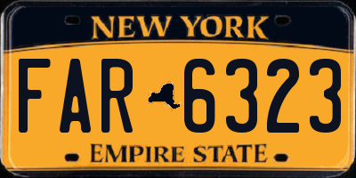 NY license plate FAR6323