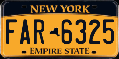 NY license plate FAR6325