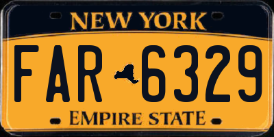 NY license plate FAR6329