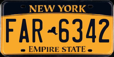 NY license plate FAR6342