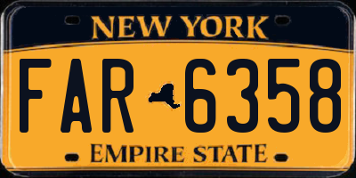 NY license plate FAR6358