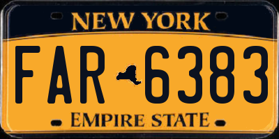 NY license plate FAR6383