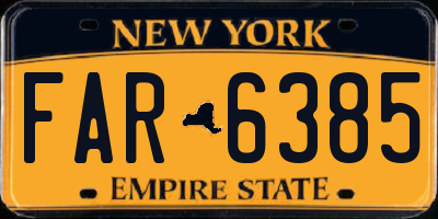 NY license plate FAR6385