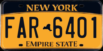 NY license plate FAR6401