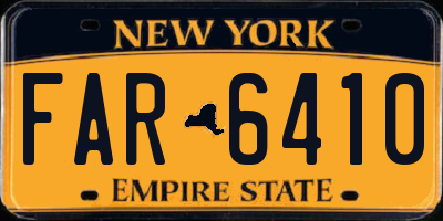 NY license plate FAR6410