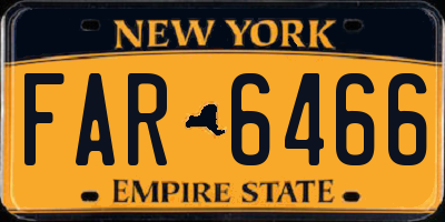 NY license plate FAR6466