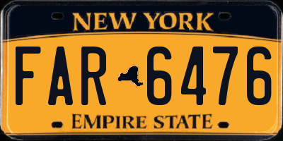 NY license plate FAR6476