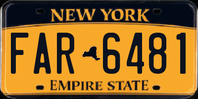 NY license plate FAR6481