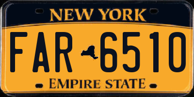 NY license plate FAR6510
