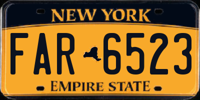 NY license plate FAR6523