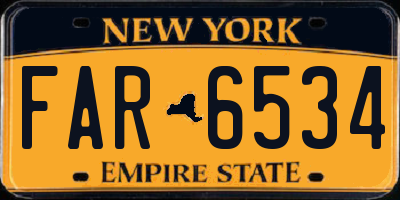 NY license plate FAR6534