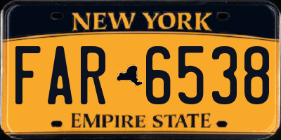 NY license plate FAR6538