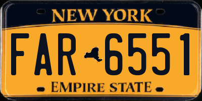 NY license plate FAR6551