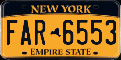 NY license plate FAR6553