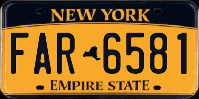 NY license plate FAR6581