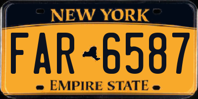 NY license plate FAR6587