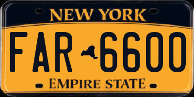 NY license plate FAR6600