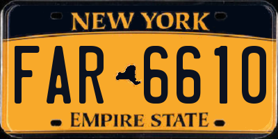 NY license plate FAR6610