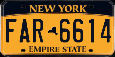 NY license plate FAR6614