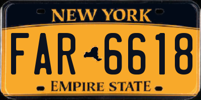 NY license plate FAR6618