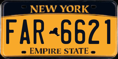 NY license plate FAR6621