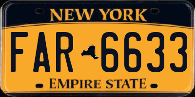 NY license plate FAR6633