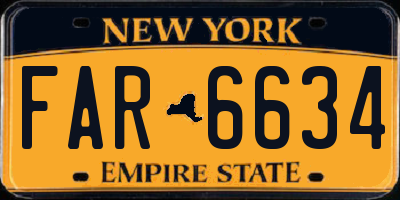 NY license plate FAR6634