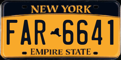 NY license plate FAR6641