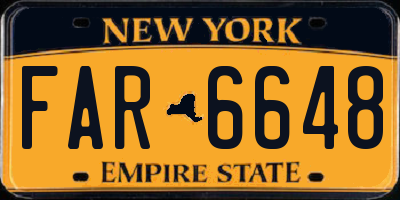 NY license plate FAR6648