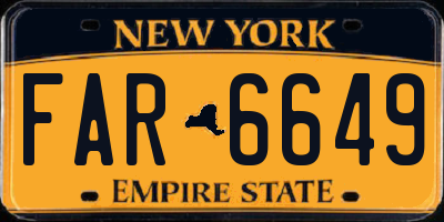 NY license plate FAR6649