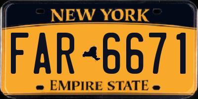 NY license plate FAR6671