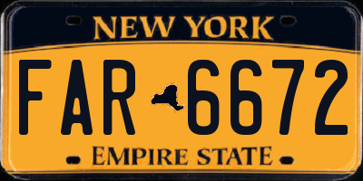 NY license plate FAR6672