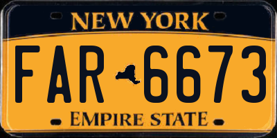 NY license plate FAR6673