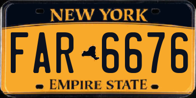 NY license plate FAR6676