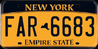 NY license plate FAR6683