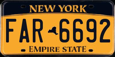 NY license plate FAR6692