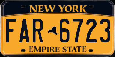 NY license plate FAR6723