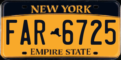 NY license plate FAR6725