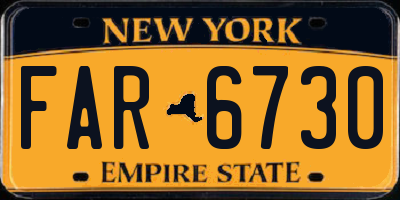 NY license plate FAR6730