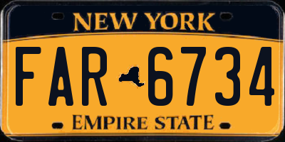NY license plate FAR6734